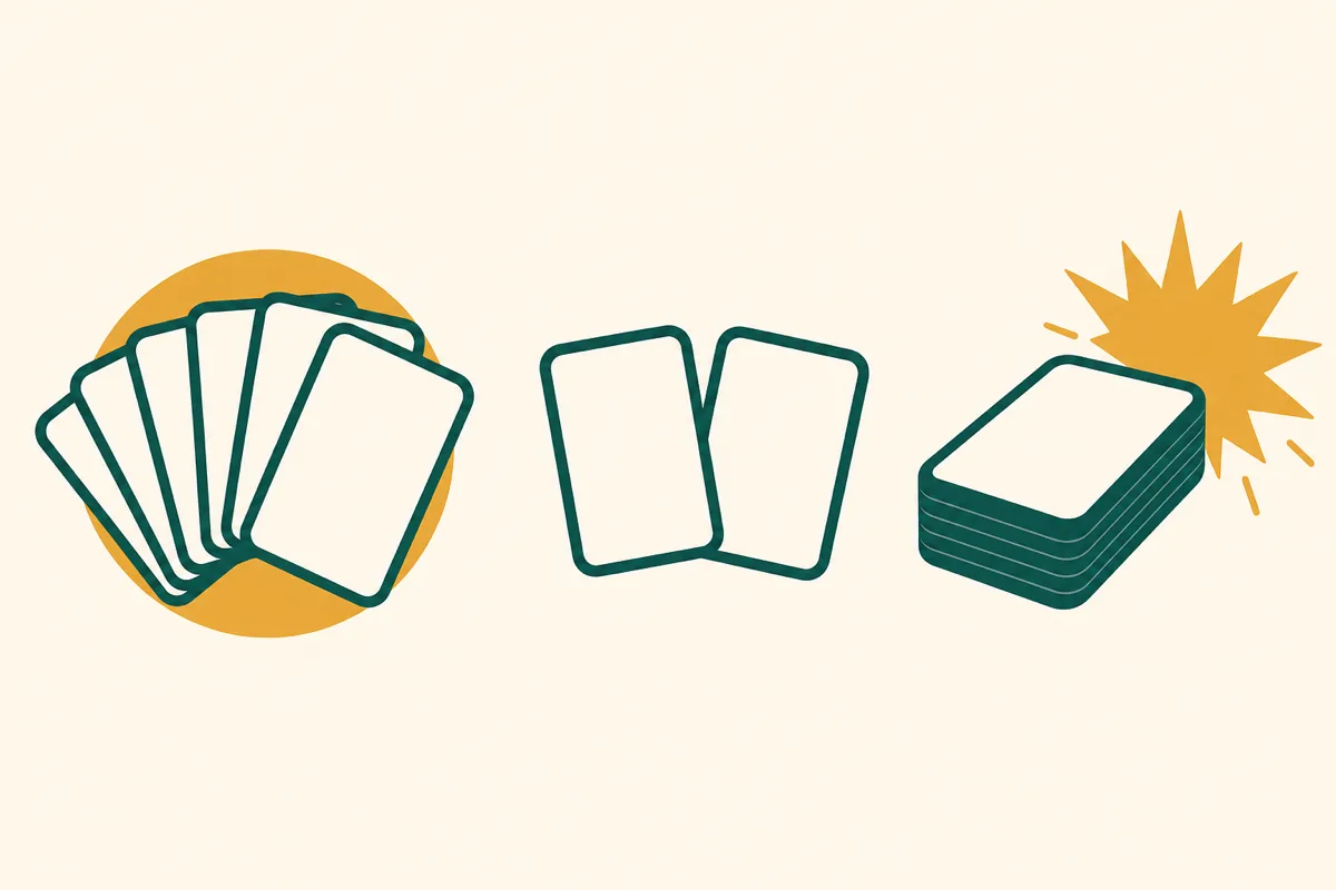 Icons representing different simple family card games