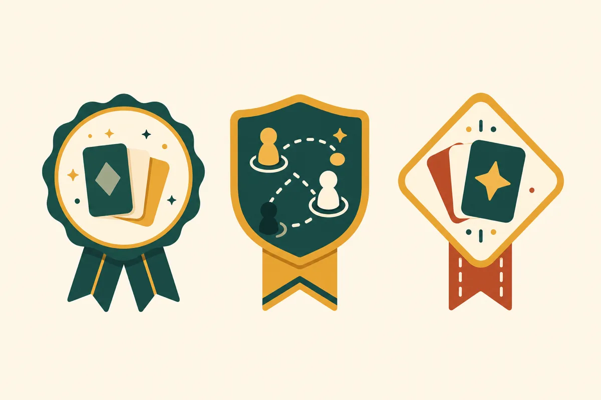 Icons representing three regional styles of Canasta