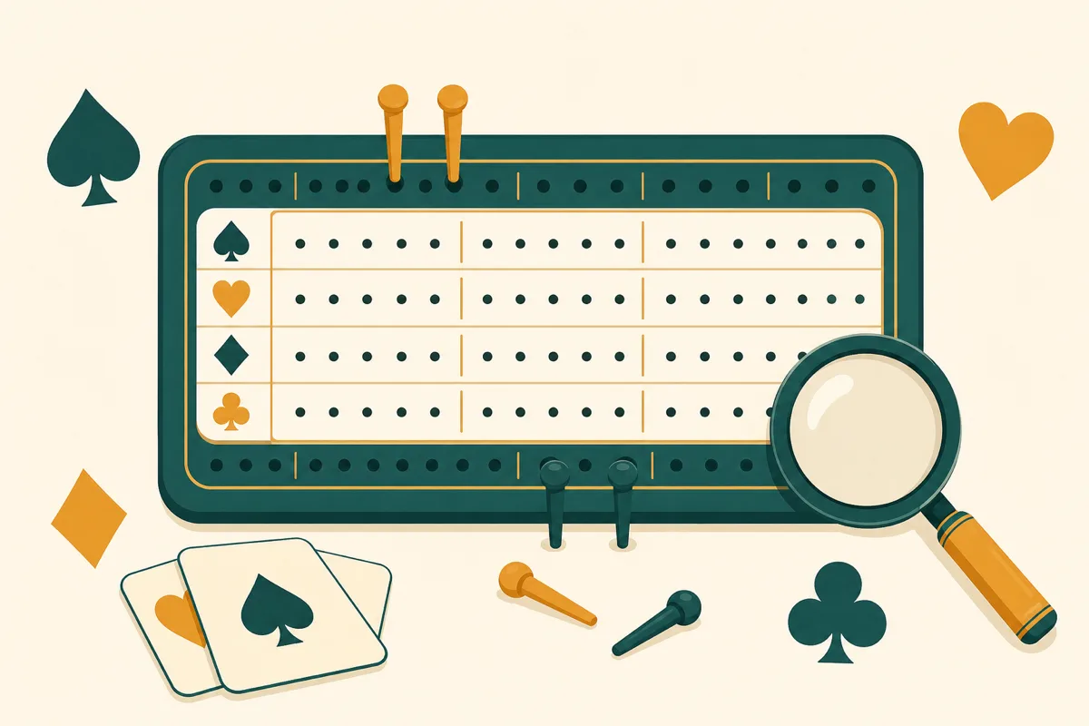 Illustration of a cribbage hand being counted