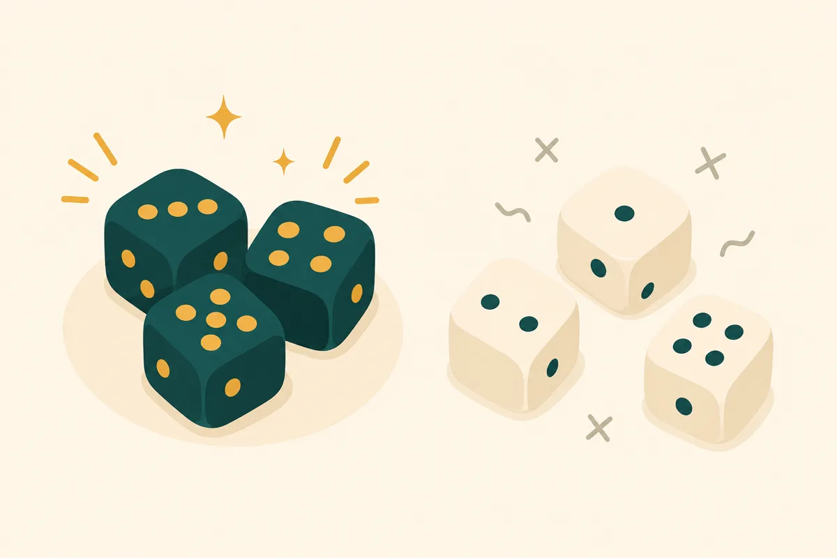 Dice grouped to show which combinations score in Farkle