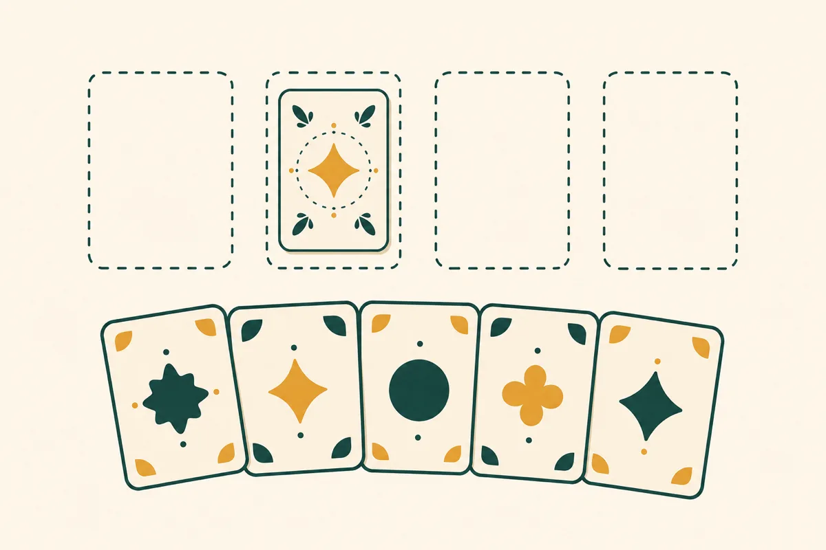 Icon illustrating a card parked in a FreeCell free cell