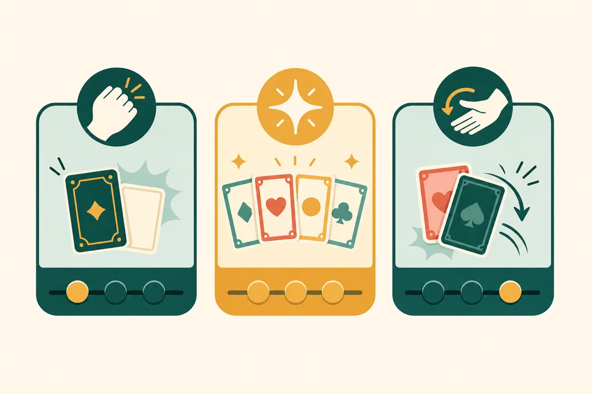 Icons representing the three main Gin Rummy scoring outcomes