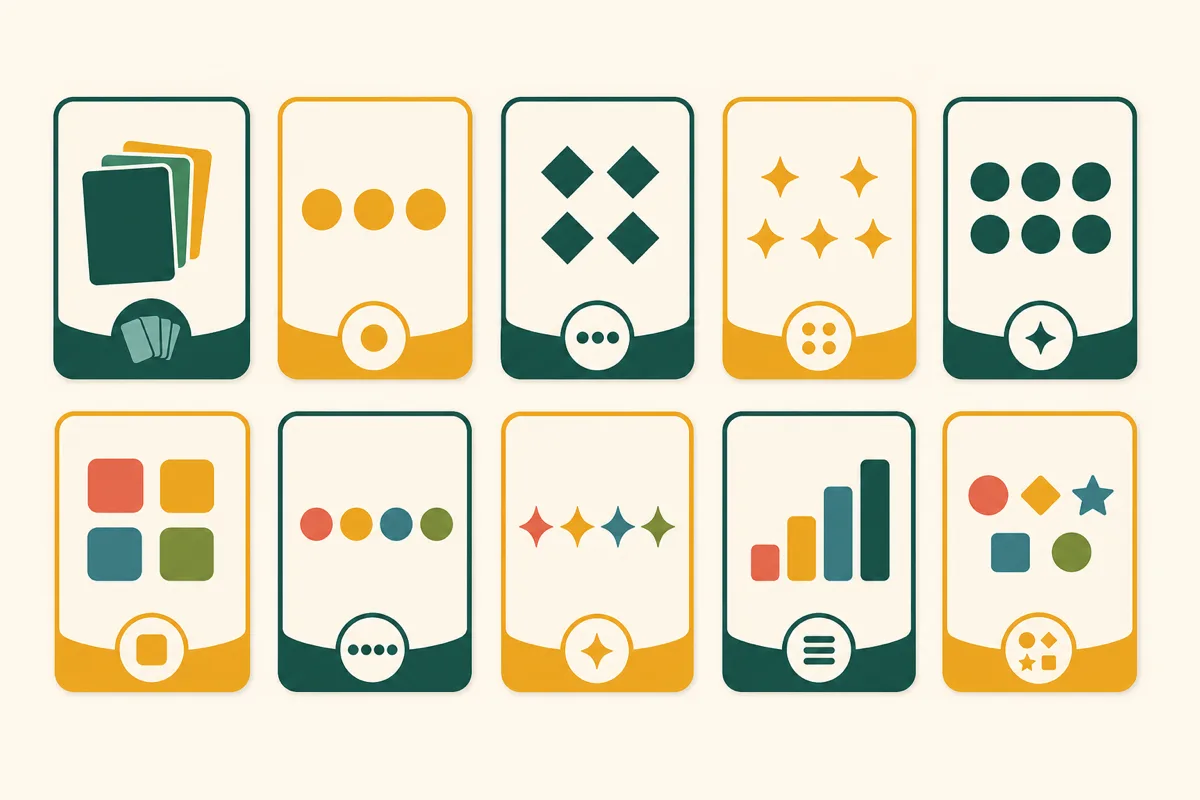 Overview of the ten Phase 10 phases as simplified icons
