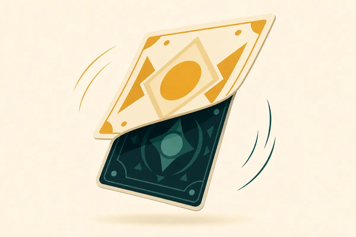 A Uno Flip card showing its light side and dark side