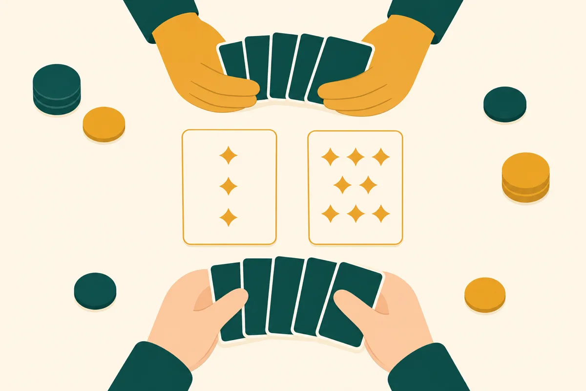 Two cards flipped simultaneously during a game of War
